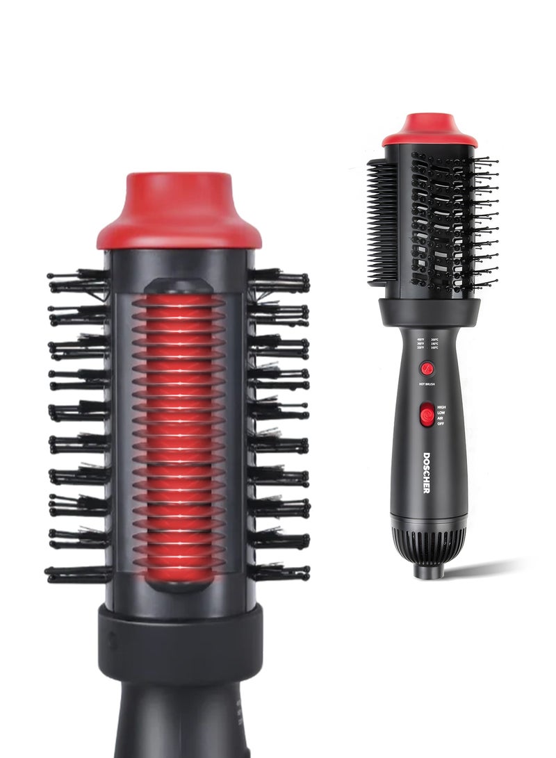 DOSCHER Blow Dryer Brush – Hot Air Thermal Brush and Heated Comb, Ionic Hair Straightener & Volumizer, Fast Drying Frizz-Free Styling with 3 Heat & 3 Speed Settings, for All Hair Types - Image 1