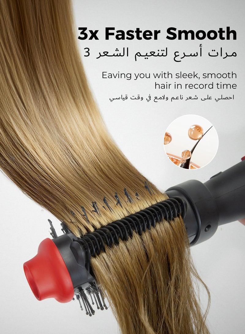 DOSCHER Blow Dryer Brush – Hot Air Thermal Brush and Heated Comb, Ionic Hair Straightener & Volumizer, Fast Drying Frizz-Free Styling with 3 Heat & 3 Speed Settings, for All Hair Types - Image 2