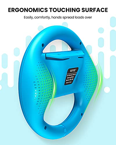 VOYEE Steering Wheel Compatible with Nintendo Switch Wheel, Family Use Accessories Compatible with Switch JoyCon Controllers, 2 Pack (Blue and Red) - Image 5