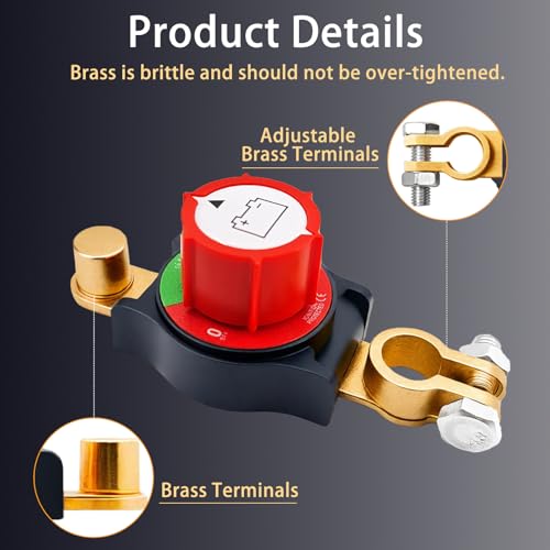 PILISPARK 2025 New Top Post Battery Disconnect Switch,12-48V Car Battery Kill Switch,Suitable for 17-18 mm terminals,Battery Disconnect Switches are Mainly Used in Automobiles, Rvs, Boats, Solar Panels - Image 4