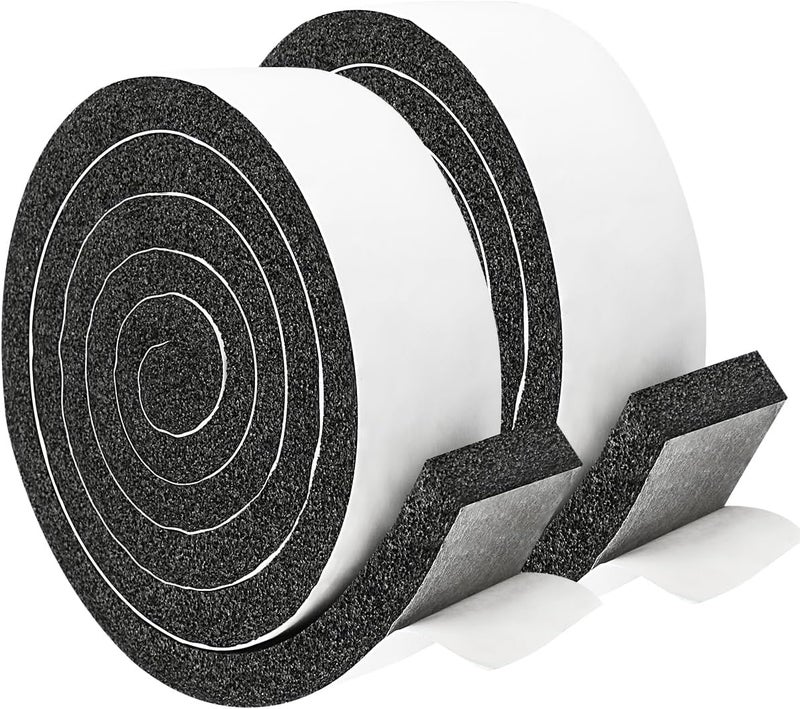 YIJUHOU User feedback upgraded quality 2 Rolls 1 Inch W 3/8 Inch T Weather Stripping Air Conditioner Open Cell Foam Seal Tape, Window Insulation High Resilience Seal Strip for Doors Window,Total 16FT Flexible use switching - Image 1