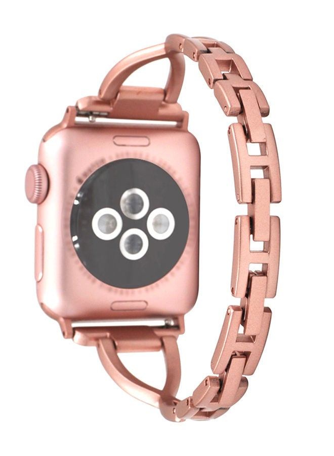 نيبمينينت سوار بديل لساعة أبل مزين بالألماس للنساء ذهبي وردي - Image 3