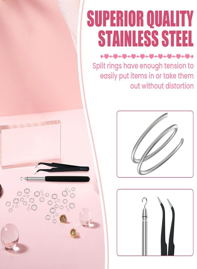 MARRTEUM 500 Pcs Double Open Jump Rings Kit, Stainless Steel Mini Round Split Craft Jump Keychains Key Ring with Double Loops Connectors for Jewelry Making, Bracelets Necklace Repair, DIY (4, 6, 8, 10, 12mm) - Image 3