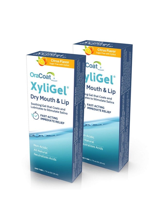 أوراكوت عبوة من 2 جل مرطب ومهدئ للفم الجاف من OraCoat XyliGel مع إكسيليتول، خالٍ من السكر، لعلاج جفاف الفم، يحفز إنتاج اللعاب، غير حمضي، للاستخدام في النهار والليل - Image 1