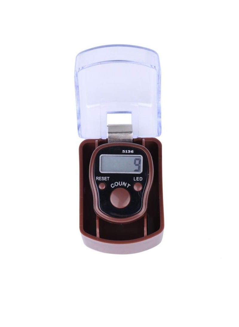 Digital Tasbeeh Tally Counter Mini Digital Finger Counter Clicker Counter Electronic Hand Tasbih Counter Brown/Black 