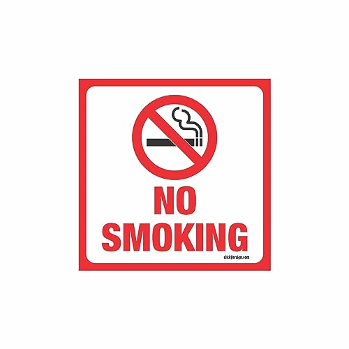 Clickforsign Weather Resistant Long Lasting UV Protected No Smoking Sign Stickers (5.5 x 5.5 inch)- Pack of 4 - Image 2