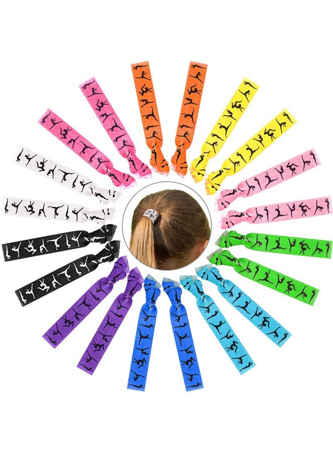 BBTO 20 Pieces Girls Gymnastics Hair Ties Gymnastic Hair Bands Accessories Ribbon Ponytail Holders No Crease Sport for Women(Classic Colors) - Image 2