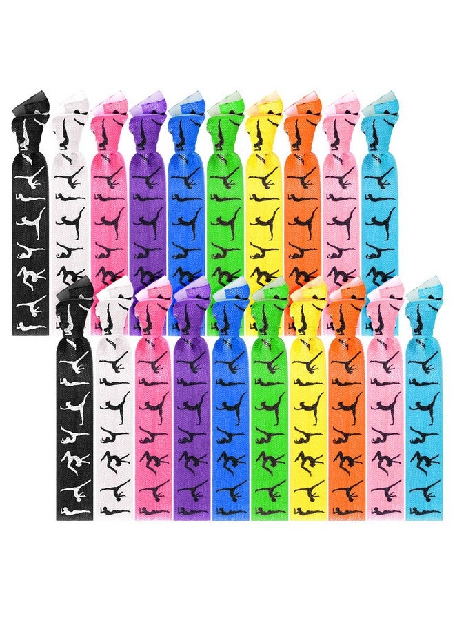 BBTO 20 Pieces Girls Gymnastics Hair Ties Gymnastic Hair Bands Accessories Ribbon Ponytail Holders No Crease Sport for Women(Classic Colors) - Image 1