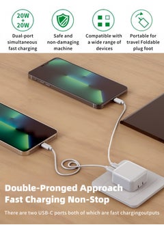 Lullaxx Lullaxx 50W Dual USB-C PD Fast Charger with 1M Cable UK Plug Compatible with iPhone 14/13 Series (14/14 Plus/14 Pro/14 Pro Max/13)  - Image 5