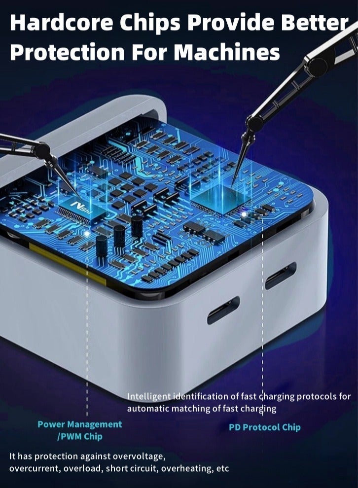 لولكس شاحن Lullaxx سريع 50 واط بمنفذ USB-C PD مع كابل بطول 1 متر، قابس المملكة المتحدة، متوافق مع سلسلة iPhone 14/13 (14/14 Plus/14 Pro/14 Pro Max/13) - Image 4