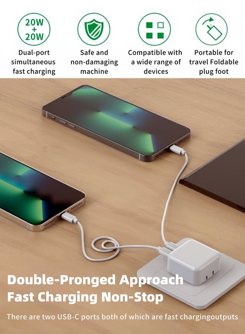 لولكس شاحن Lullaxx سريع 50 واط بمنفذ USB-C PD مع كابل بطول 1 متر، قابس المملكة المتحدة، متوافق مع سلسلة iPhone 14/13 (14/14 Plus/14 Pro/14 Pro Max/13) - Image 3