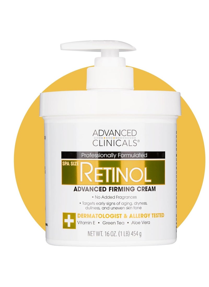 Advanced Clinicals لوشن الجسم بالريتينول من شركة Advanced Clinicals، مرطب للوجه وكريم للجسم | علاج للعناية بالبشرة المجعدة يستهدف مظهر البشرة المجعدة والتجاعيد والجلد المترهل والجلد التالف بسبب الشمس، 16 أونصة  - Image 1