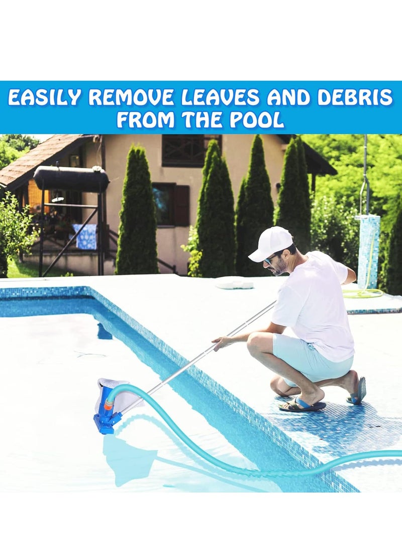 SOLARAE مكنسة حمام السباحة المحمولة، مكنسة حوض الاستحمام مع فرشاة وعصي حمام سميكة، مجموعة تنظيف حمام السباحة المحمولة لحمامات السباحة، برك الأسماك، أحواض الاستحمام الساخنة، والسبا - Image 5