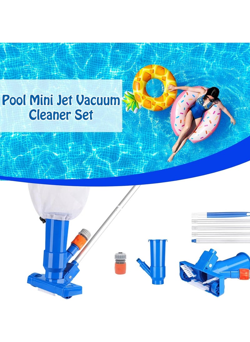 SOLARAE مكنسة حمام السباحة المحمولة، مكنسة حوض الاستحمام مع فرشاة وعصي حمام سميكة، مجموعة تنظيف حمام السباحة المحمولة لحمامات السباحة، برك الأسماك، أحواض الاستحمام الساخنة، والسبا - Image 4