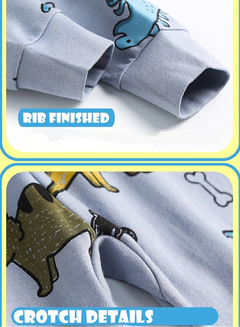 WiNi BEE Boys' 2-Piece Pajama Set, Long Sleeve Sleepwear - Pure Cotton & Breathable Nightwear - Image 5