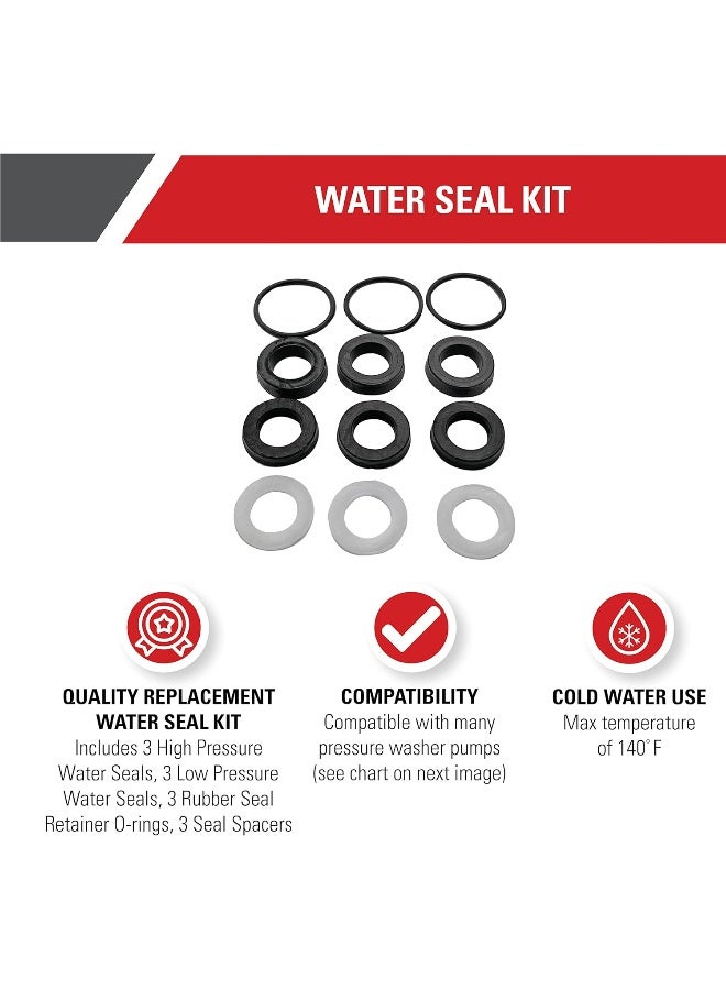 Simpson Cleaning 7106627 Replacement Water Seal Kit for Pressure Washer Pumps, Black - Image 2