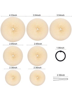 TsMADDTs TsMADDTs Ring Style Bun Maker Set - 7 Golden Bun Makers, 5 Hair Ties, 20 Bobby Pins for Chignon Hairstyles  - Image 2