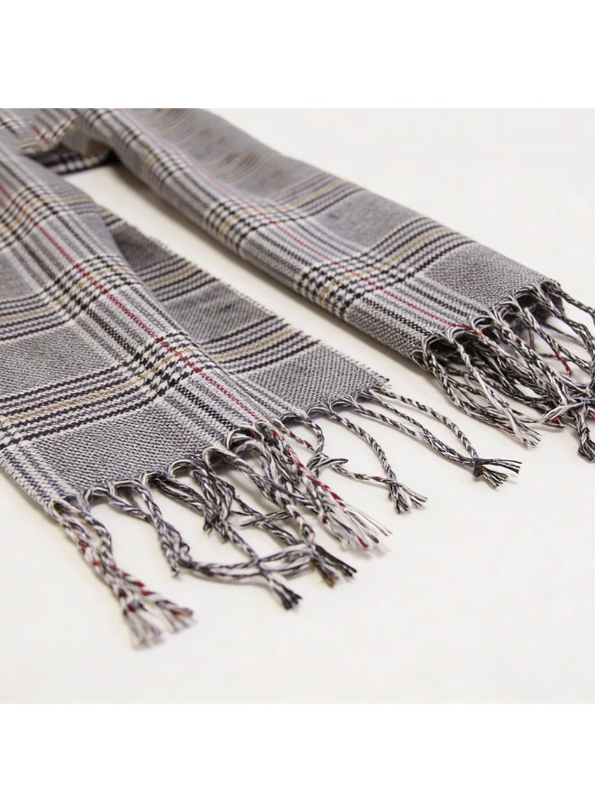 1pcs Winter Warm Long Soft Scarf，Plaid Tassel Scarf，Soft Classic Scarves，for women and man - Image 3