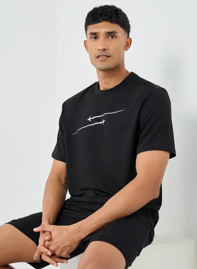 Take Two Graphic Print Round Neck Short Sleeve T-Shirt