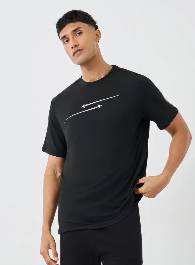 Take Two Graphic Print Round Neck Short Sleeve T-Shirt