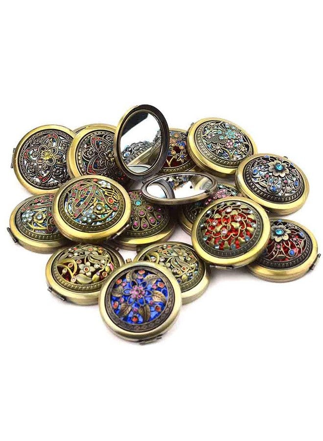 P-Plus International Stainless Steel Folding Pocket Mirror Round Compact Mirror Double-Sided Makeup Mirror (Random Style Pack Of 1) Tabletop Mount, Framed, Sky Blue - Image 4