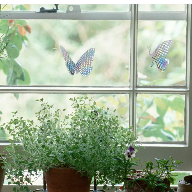 EACILLES 30 Pieces Anti Collision Window Stickers for Birds  Glass Window Decals Clings for Bird Strikes  Stop Birds from Hitting Windows  Butterfly-Style - Image 3