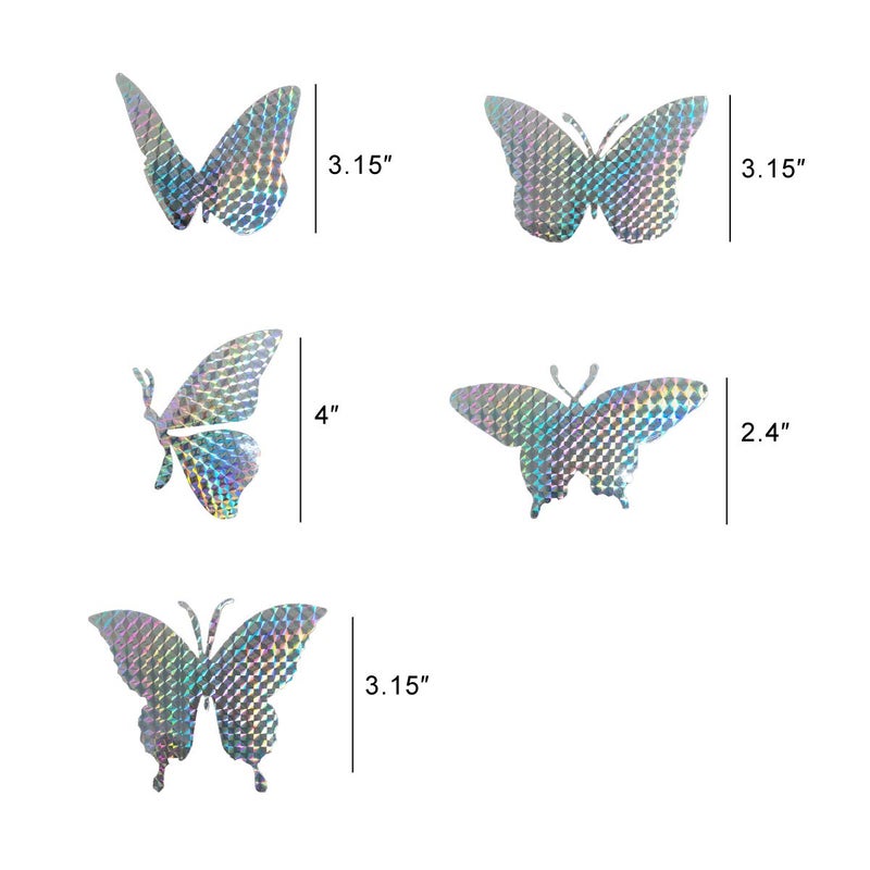 EACILLES 30 Pieces Anti Collision Window Stickers for Birds  Glass Window Decals Clings for Bird Strikes  Stop Birds from Hitting Windows  Butterfly-Style - Image 2