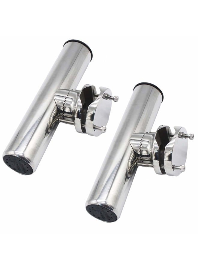 X-Haibei 2 Pcs Rail Clamp On Fishing Rod Holder for Boat Stainless Steel Clamp Fittings Rail 1-1/4 to 2 inch - Image 1