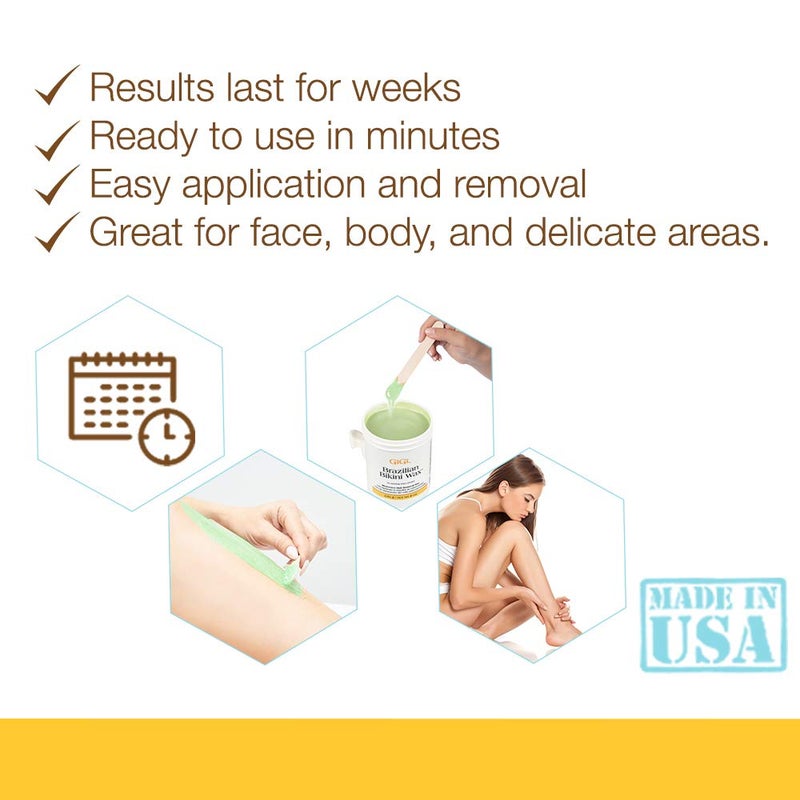 GiGi Brazilian Bikini Wax Microwave Kit - Hard Wax for Sensitive Skin, Face & Body Hair Removal, No Strips Needed, Easy At-Home Waxing Kit - Image 3