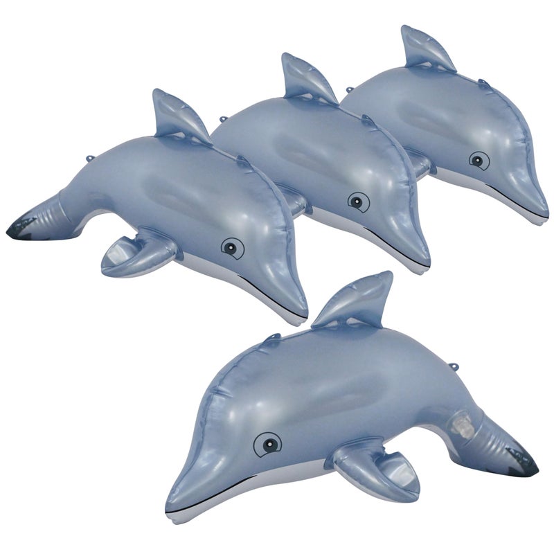 Jet Creations Inflatable Aquatic Animal Dolphin, Pack of 4, 20 inches Long Toys for Kids 3 Year and up, Decoration with Hangers (2) per Dolphin, 1 Pack - Image 1