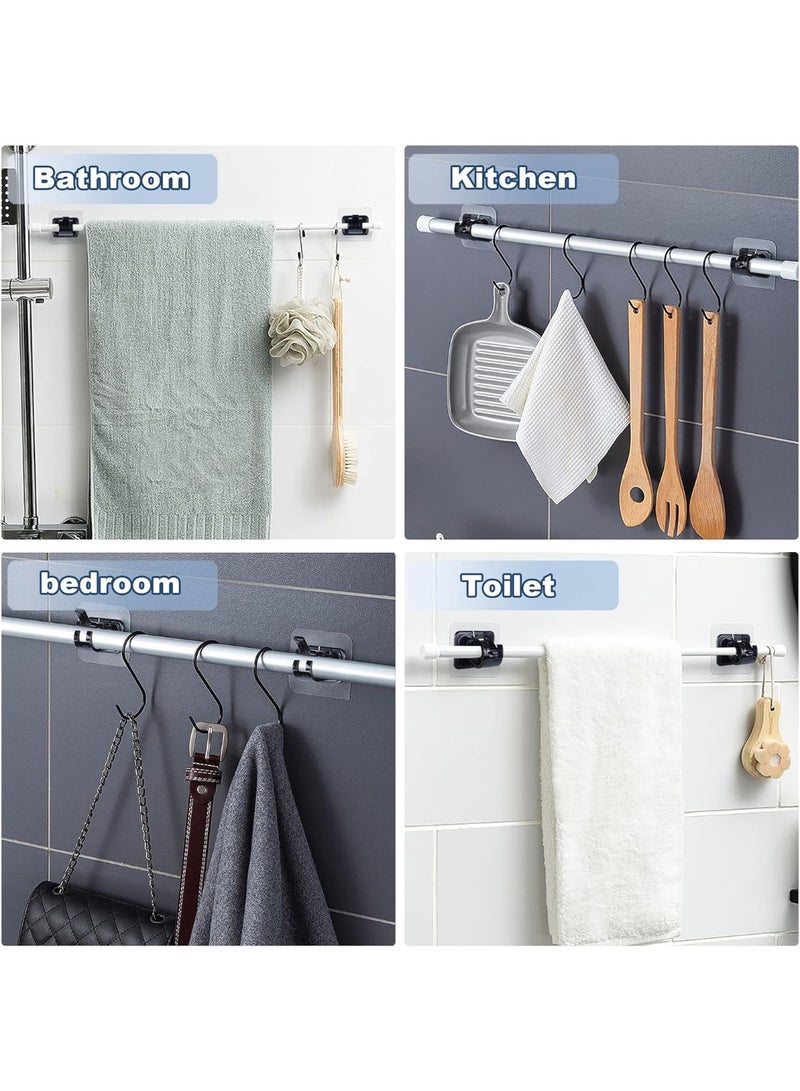 Sunspire 8PCS No Drill Curtain Rod Bracket No Drill Self Adhesive Curtain Rod Bracket Hook, Nailless Curtain Rod Hook, Convenient Crossbar Hitch Holder, Suitable for Bathroom Kitchen, Family Bathroom and Hotel Use - Image 4