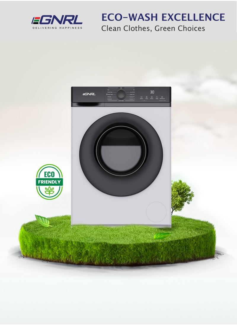 EGNRL - 6KG Front Load Washing Machine 2025 Model, EGWMFL700, With INVERTER BLDC Motor 5 Year Warranty, 5 STAR Energy & Water Consumption, 1200 RPM, 12 Programs (1 Year Brand Warranty) - Image 1