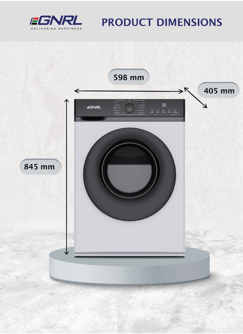 EGNRL - 6KG Front Load Washing Machine 2025 Model, EGWMFL700, With INVERTER BLDC Motor 5 Year Warranty, 5 STAR Energy & Water Consumption, 1200 RPM, 12 Programs (1 Year Brand Warranty) - Image 1