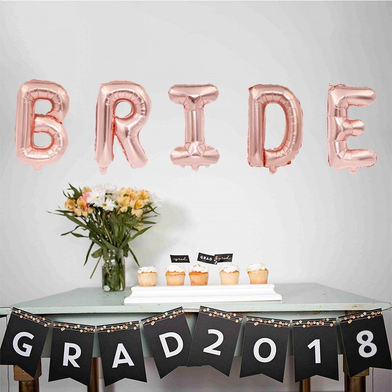 🚽 بالونات وردية ذهبية بحجم 16 بوصة للحفلات والزفاف - Image 1