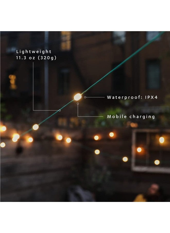 MPOWERD MPOWERD Luci Solar String Lights + Phone Charger: White 18' Rechargeable via Solar or USB-A, 100 Lumens LEDs, Lasts Up to 20 Hours, Waterproof, Camping, Backyard, and Travel  - Image 4