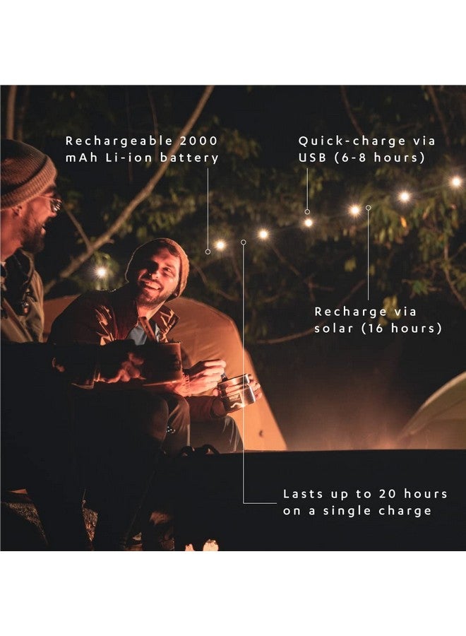 MPOWERD MPOWERD Luci Solar String Lights + Phone Charger: White 18' Rechargeable via Solar or USB-A, 100 Lumens LEDs, Lasts Up to 20 Hours, Waterproof, Camping, Backyard, and Travel  - Image 3