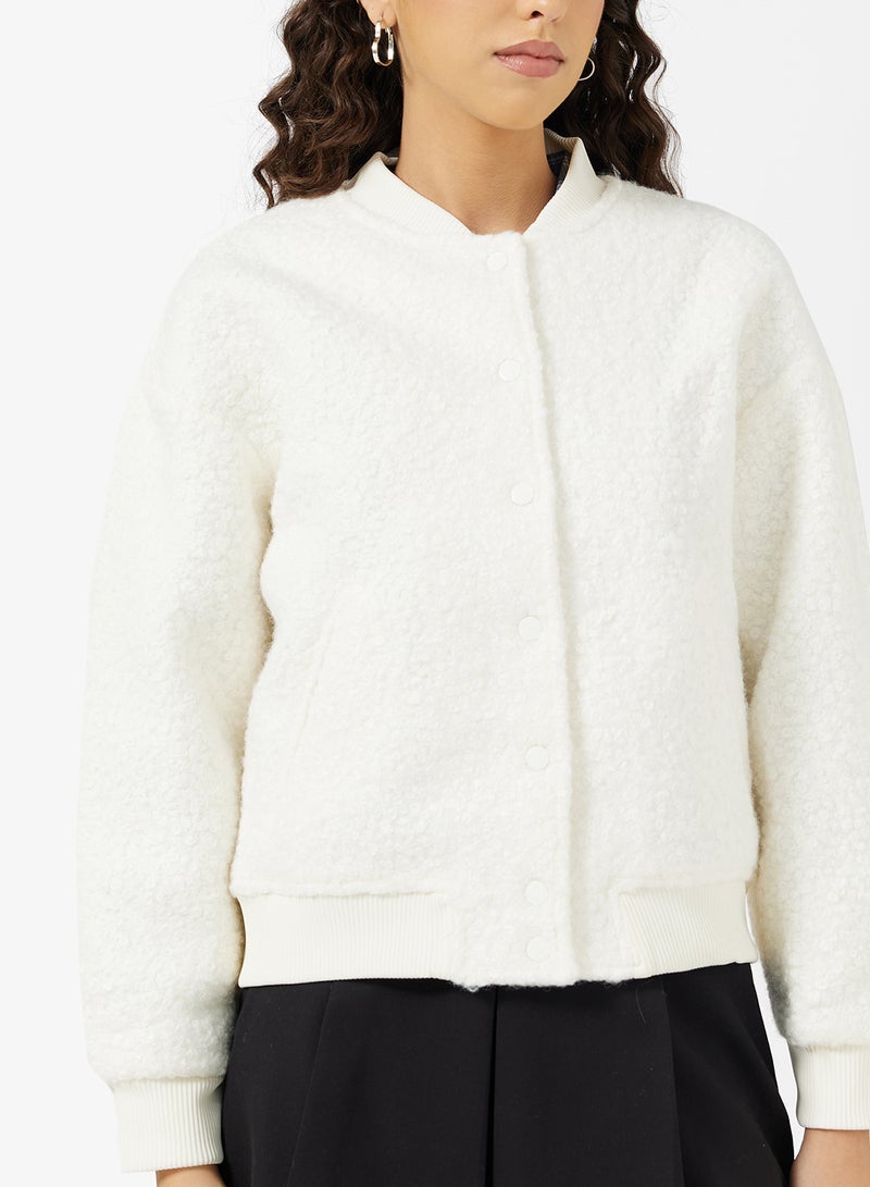 جينجر جاكيت بومبر صوف بأزرار - Image 3