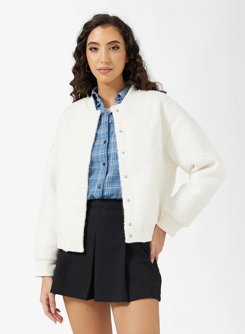 جينجر جاكيت بومبر صوف بأزرار - Image 1