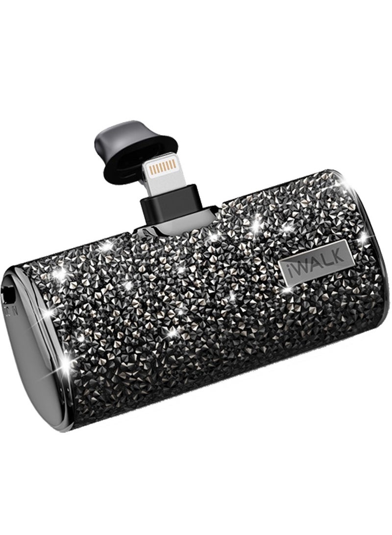 آيووك بنك الطاقة المحمول الصغير iWALK بنك طاقة صغير محمول بسعة 4500 مللي أمبير، بنك طاقة صغير محمول 4500 مللي أمبير، نوع لايتننغ ماسي-أسود - Image 1