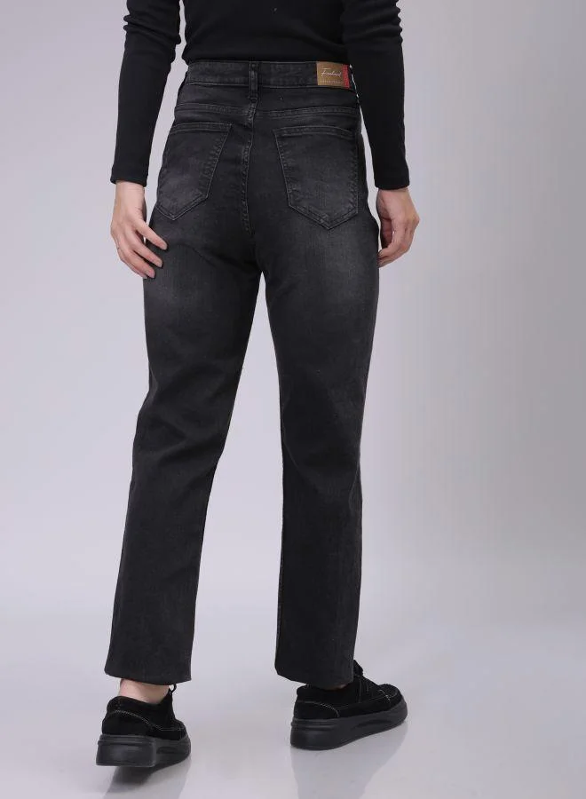 مرفوعة Women Straight Fit Solid High-Rise Jeans