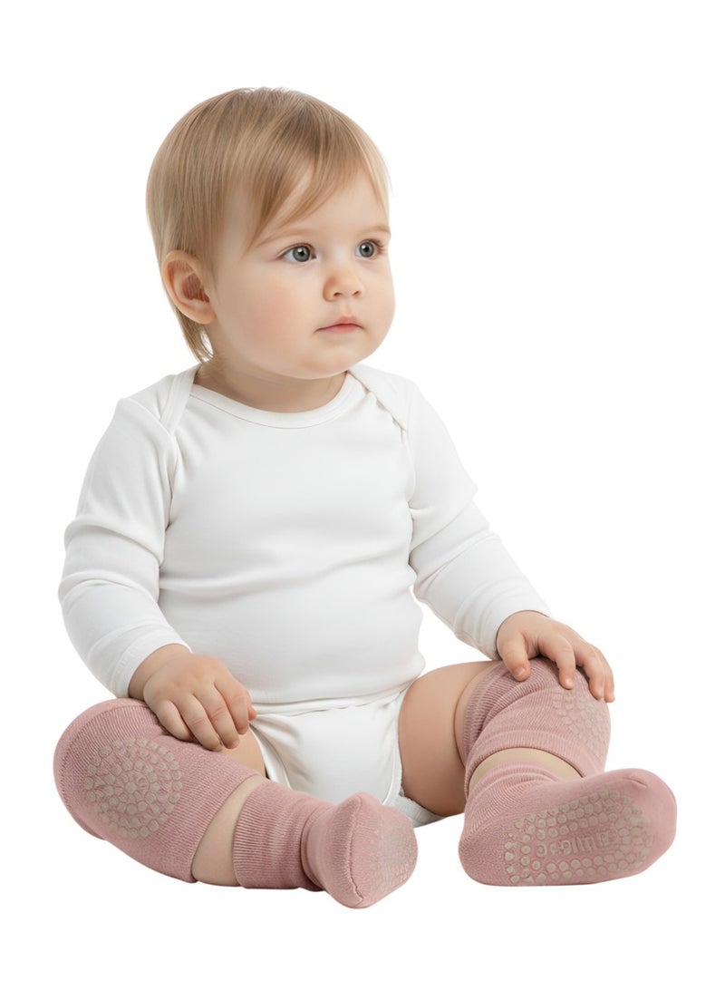 Bambimici 2-Piece Baby Knee Protective Knee Pad Set Beige Dark - Image 3