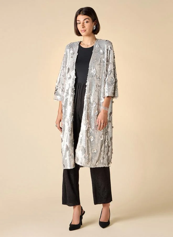 ايكونيك سترة مفتوحة من الأمام مزيّنة بالترتر من آيكونيك