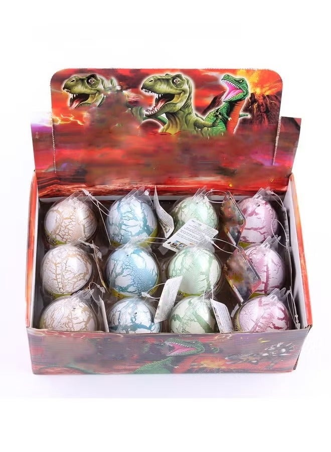 الديناصور والتنين والبيض المزروع مجموعة - 12 قطعة من البيض المزروع السحري - قابلة للتوسع في الماء، 3x حجم النمو - لعبة العلوم التعليمية للأطفال في الأعمار 3+، هدايا عيد الميلاد ووقت الحمام المتعة - أرقام PVC متينة - Image 1