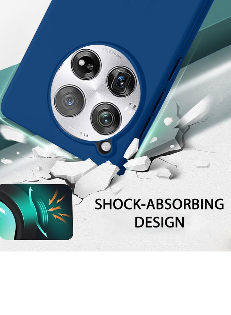 Wtech Liquid Silicone Case Cover For Oneplus 12 5G 2023 Navy Blue - Image 4