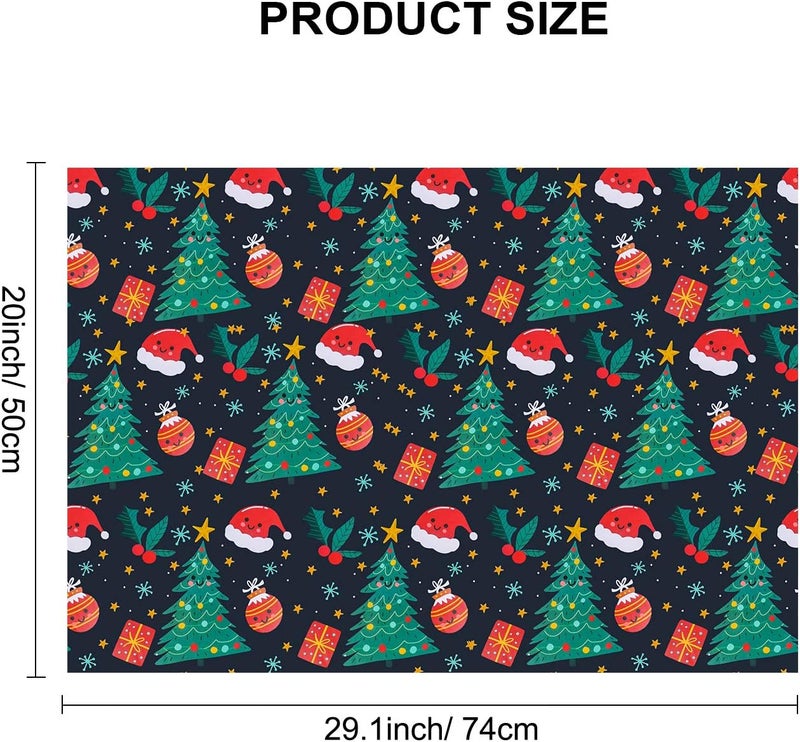 Konsait 12 Sheets Folded Large Sheets of Christmas Wrapping Paper Traditional Gift Wrap 74 x 50cm Xmas Festive Designs Bulk Santa SnowmanSnowflakeTreeReindeer Birthday Holiday Gifts Decor - Image 2