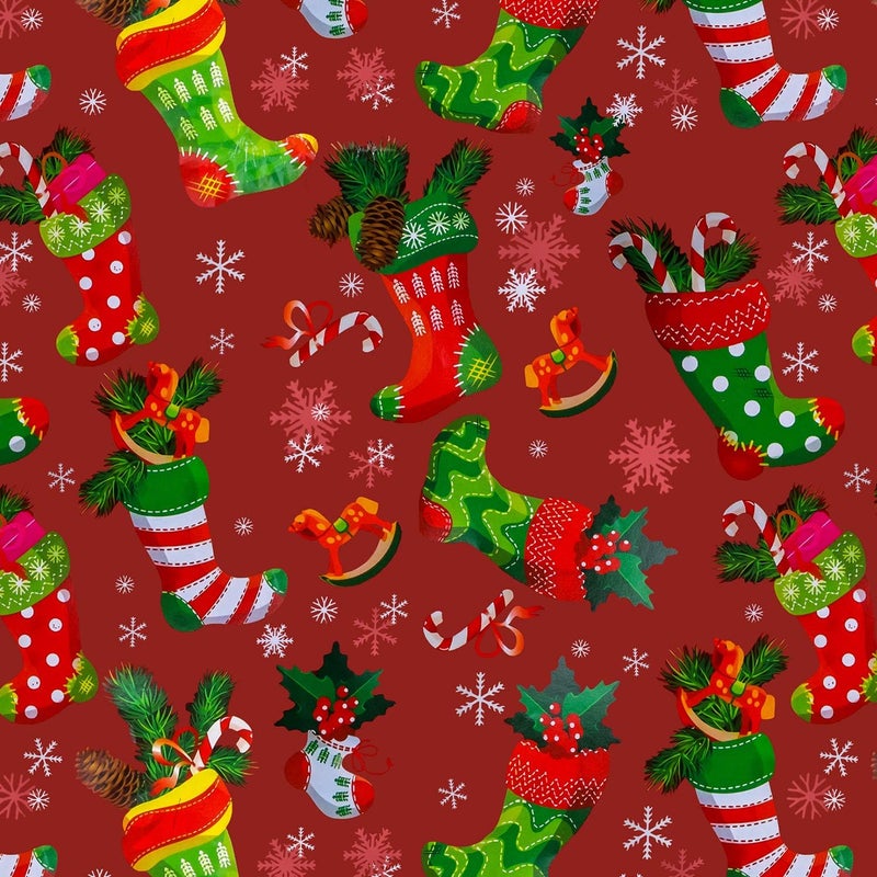 Konsait 12 Sheets Folded Large Sheets of Christmas Wrapping Paper Traditional Gift Wrap 74 x 50cm Xmas Festive Designs Bulk Santa SnowmanSnowflakeTreeReindeer Birthday Holiday Gifts Decor - Image 5