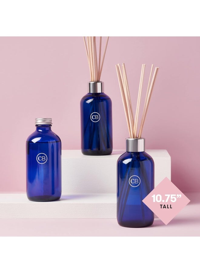 Capri Blue Aloha Orchid Reed Diffuser Set  Includes Reed Diffuser Sticks Fragrance Oil and Glass Bottle  Luxury Scented Room Fresheners  Cobalt Blue 8 fl oz - Image 4