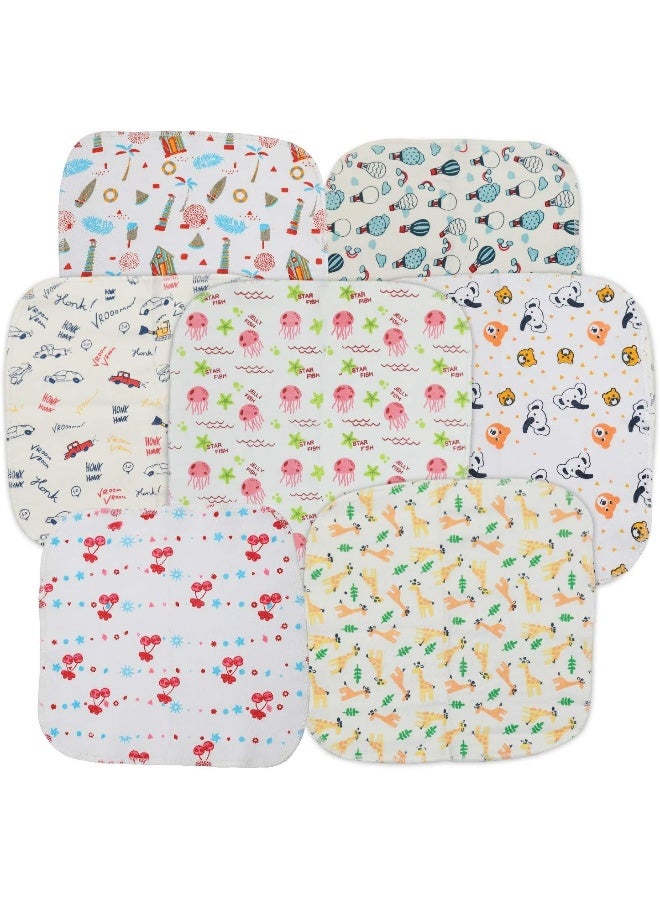 لوفلاب قماش قطني فاخر من Luv Lap Hosiery لحديثي الولادة، قابل للغسل، قابل لإعادة الاستخدام، ماص، مناشف وجه/منشفة فائقة النعومة للأطفال، طباعة كرزية، عبوة من 7 قطع، متعددة الألوان - Image 5