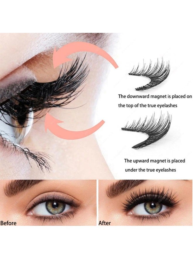 Beauty1234 Magnetic Eyelashes without Eyeliner, 3D Dual Magnetic Eyelashes, Reusable Magnetic False Eyelashes with Tweezers No Glue, Long-Lasting Waterproof Natural Look and Easy to Wear for Women - Image 4