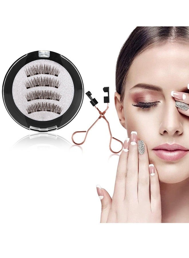 Beauty1234 Magnetic Eyelashes without Eyeliner, 3D Dual Magnetic Eyelashes, Reusable Magnetic False Eyelashes with Tweezers No Glue, Long-Lasting Waterproof Natural Look and Easy to Wear for Women - Image 2